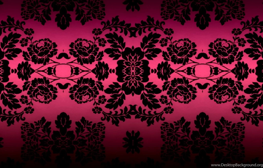 Pink And Black Damask