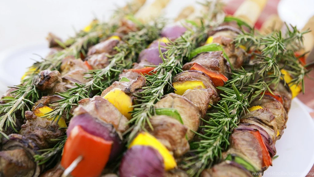 Wallpaper: Food, Barbecue, Roast Meat, Onion, Pepper, Spice ...
