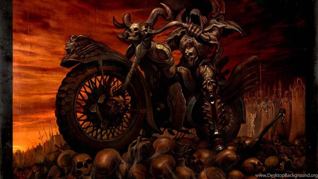 Brown Chariot Modern Necromancer Fantasy Skulls Bike HD Wallpapers ...