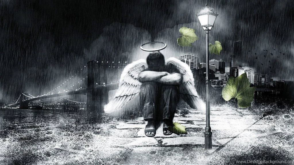 Best HD Wallpapers Picture Desktop Black And White Angel Crying ...