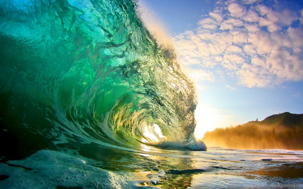 Crystal Clear Wave Sunrise Wallpapers