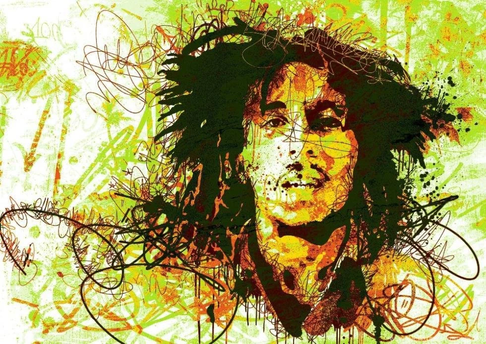 Hot Sale Bob Marley Colorful Lines Poster Custom Wallpapers Home ...