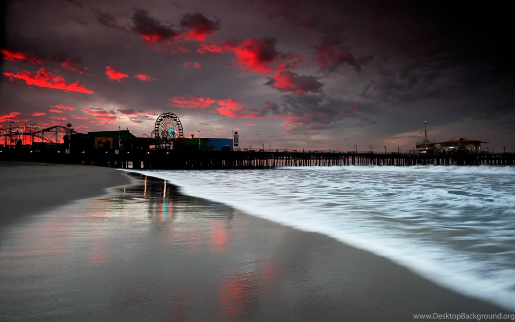 Santa Monica Pier At Sunrise Wallpapers 1920x1200 1690090