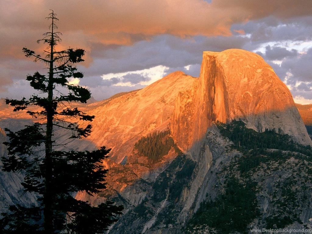 Half Dome At Sunset From Glacier Point Yosemite Free Desktop ...