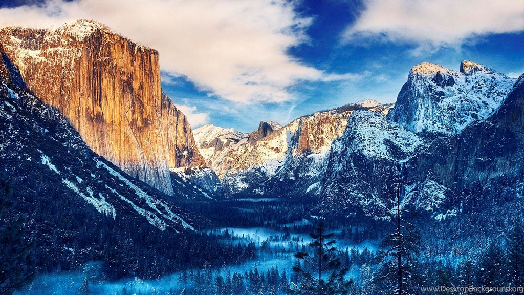 Yosemite Valley Snow Sunset 4K Ultra HD Desktop Wallpapers   Free ...