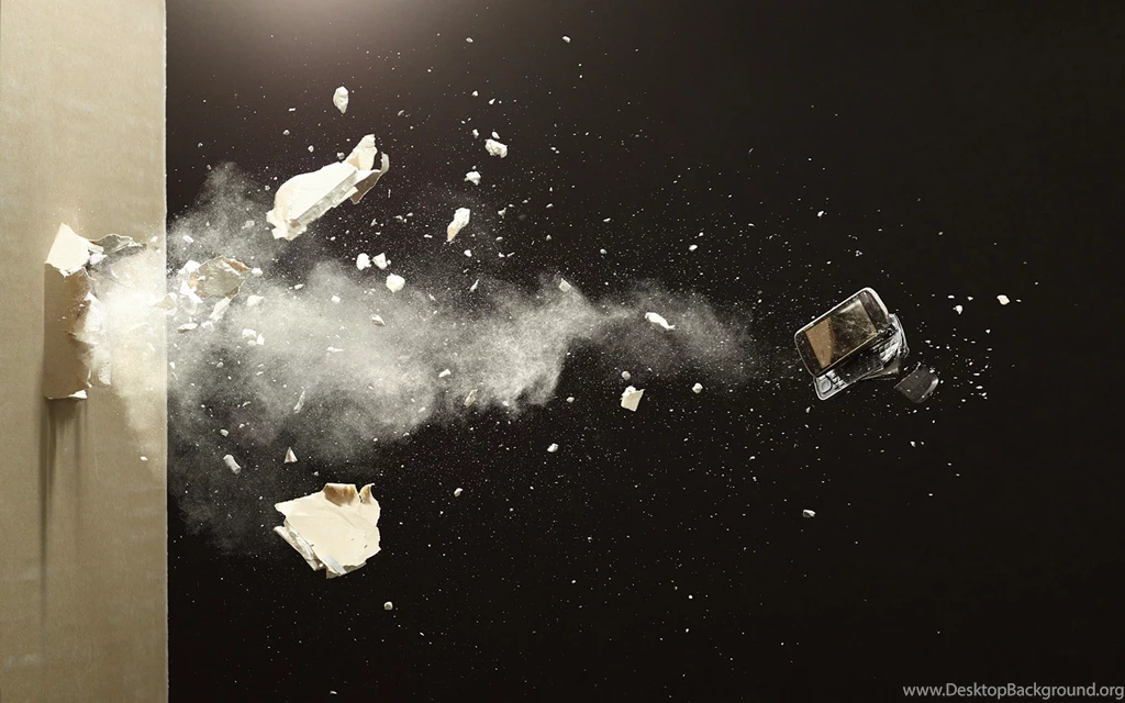 Download Wallpapers 3840x2400 Telephone, Wall, Dust, Hole, Stones ...