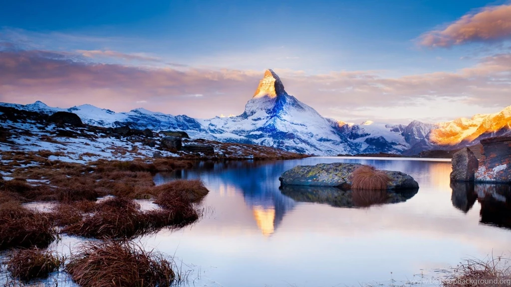 Fabulous Mt Matterhorn Reflected In Lake (