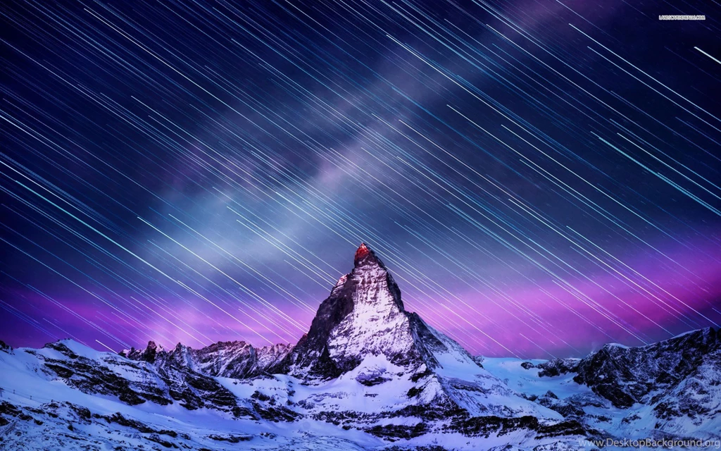 Matterhorn At Night, Europe, Switzerland, Italy, Pennine Alps ...