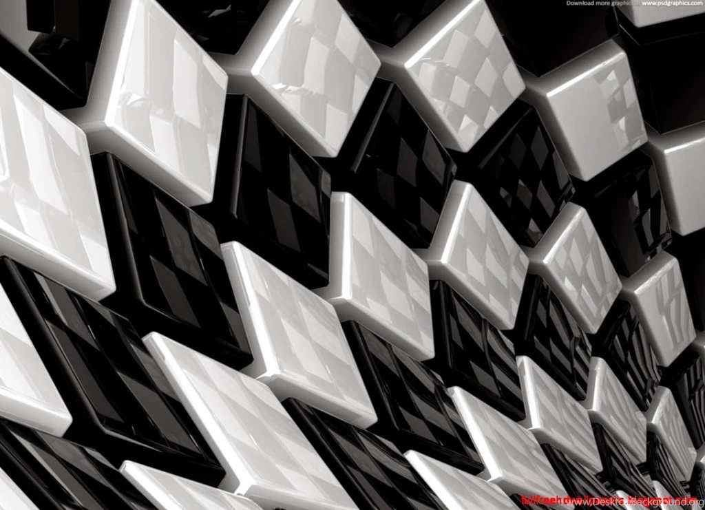 Abstract 3D Black N White Wallpper