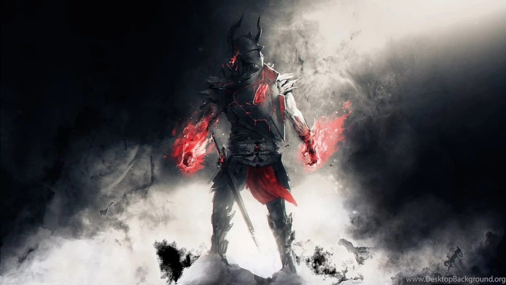1366x768 Fiery Warrior Desktop PC And Mac Wallpapers