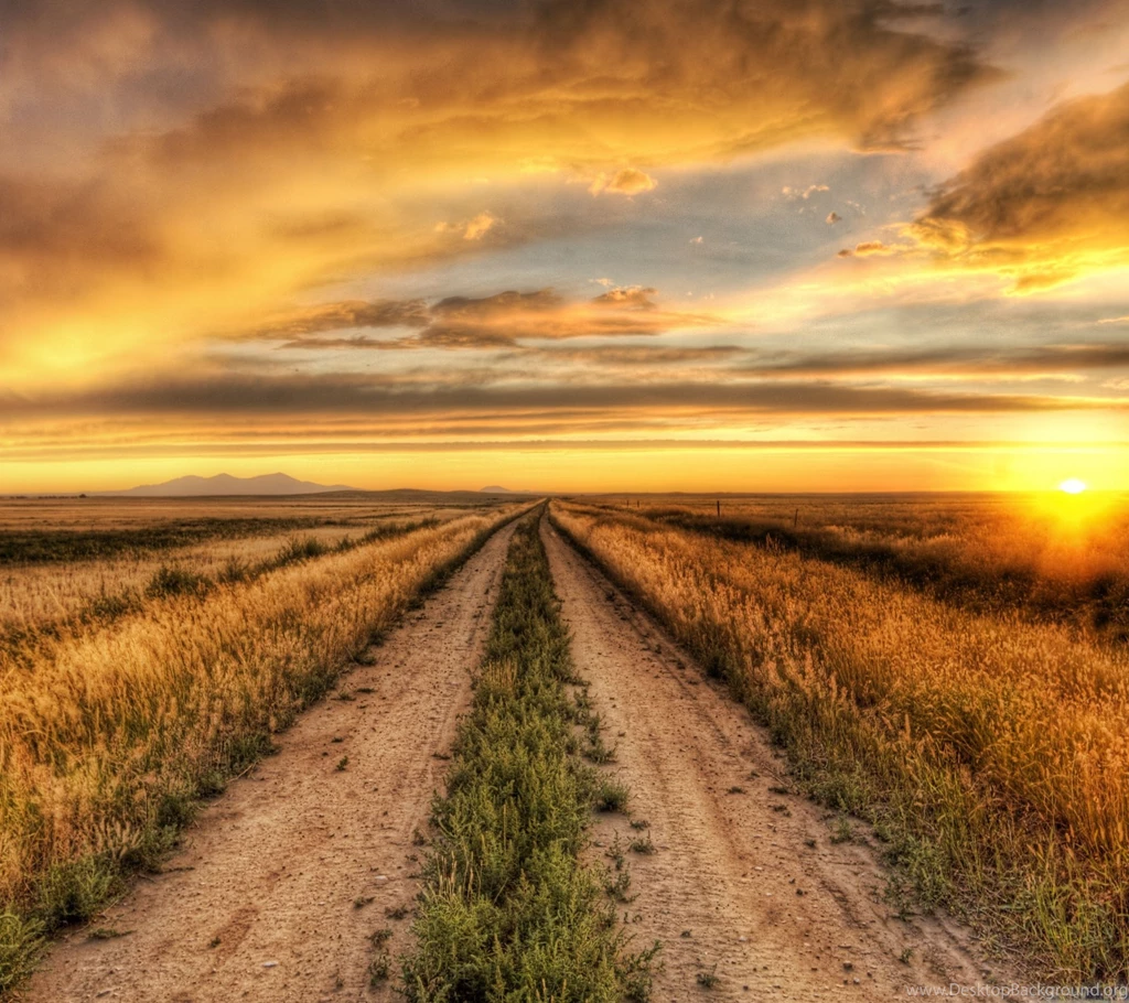 Country Road At Sunset Samsung Wallpapers Download