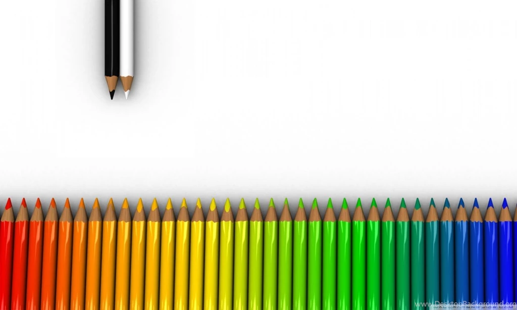 Colorful Crayons White Rainbow Dual Monitor HD Desktop Wallpapers ...