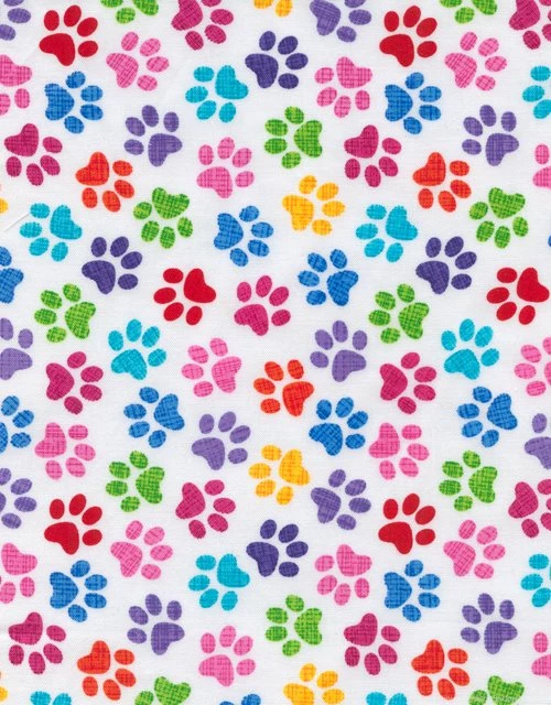 9059 Paw Prints On White. Dog Wallpapers And Fabric. 1700x1472px ...