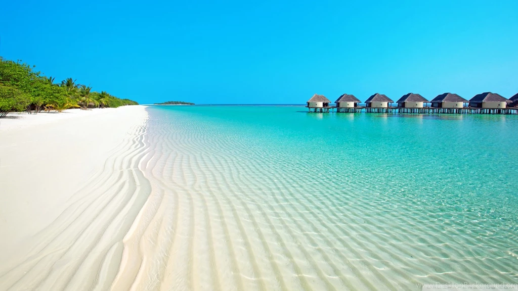Cottages On The Beautiful Seashore Wallpaper Desktop Background