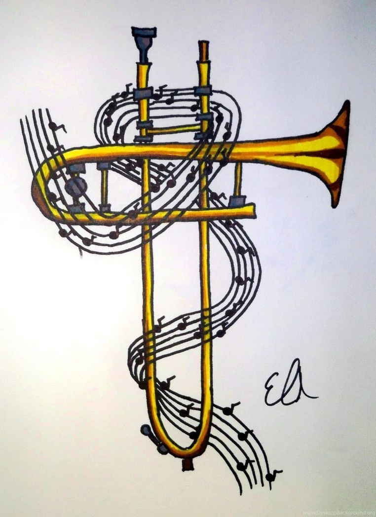 Tattoo Design: Trombone Cross By Bueatiful failure On DeviantArt