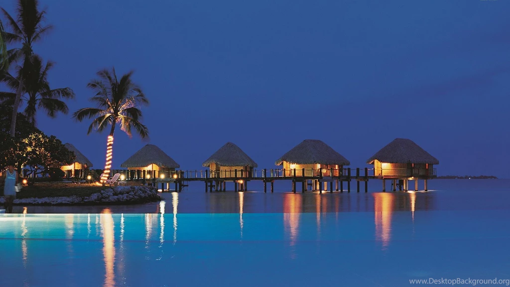 Tidewater Beach Resort At Night Wallpaper, Beach Pictures And Images