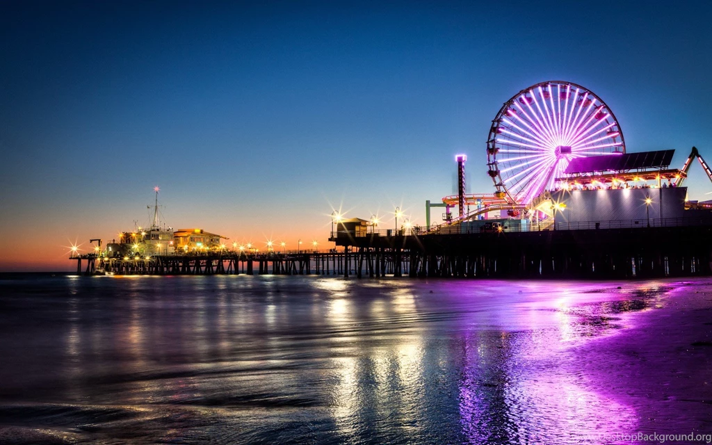 Los Angeles Beach At Night