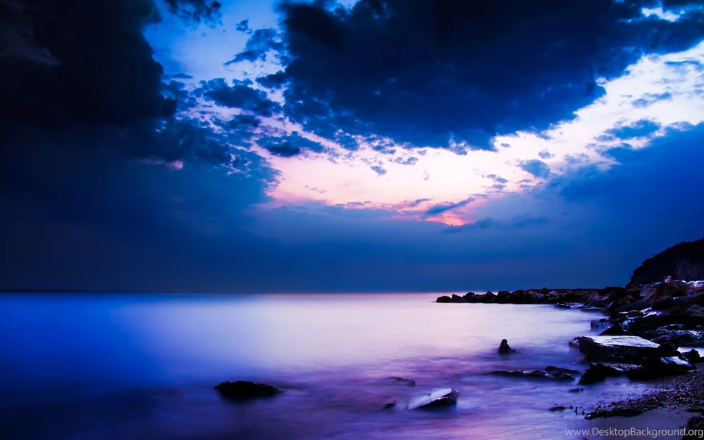 Wallpapers Romantic Couple Rocky Beach In The Night Million Com ...
