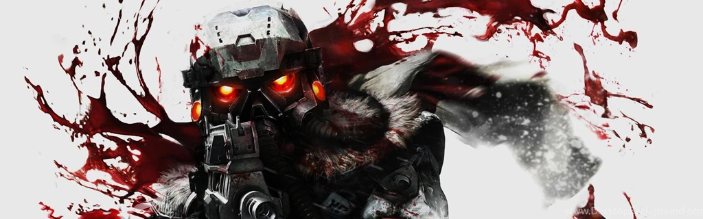 Download Wallpapers 3840x1200 Killzone, Blood, Gun, Look, Eyes Dual ...