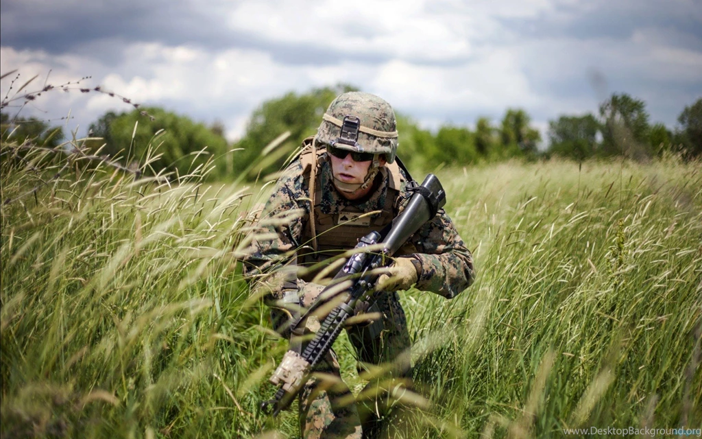 American Soldier In Battle