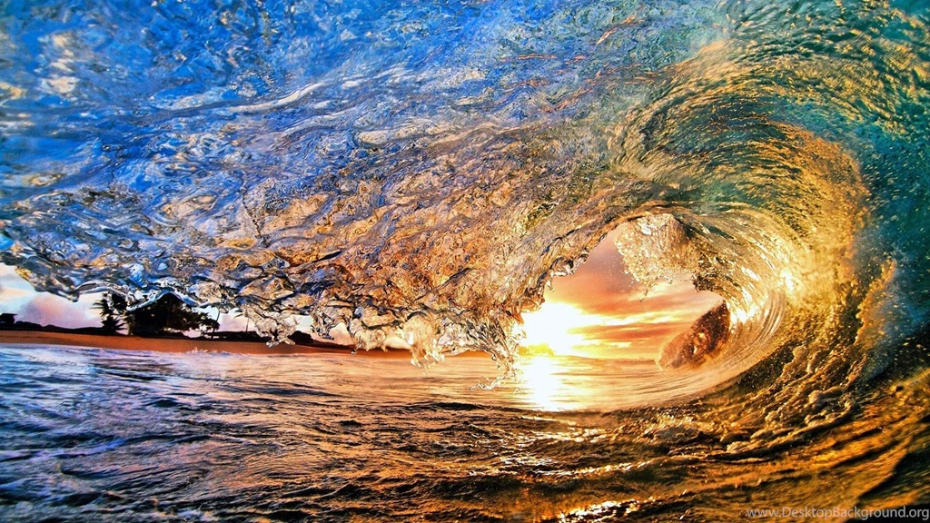 Wallpapers Download 1600x900 Tunnel Made From A Big Wave Of Water ...