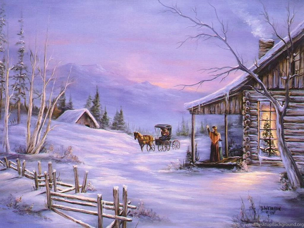 Winter christmas scenes wallpapers