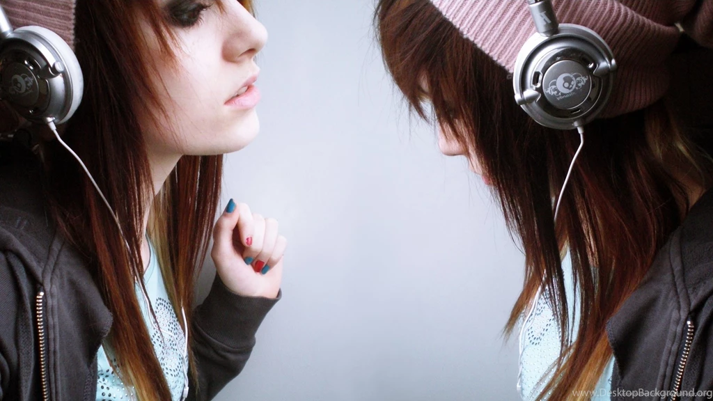 Download 1920x1080 Headphones Girl X2 Wallpapers