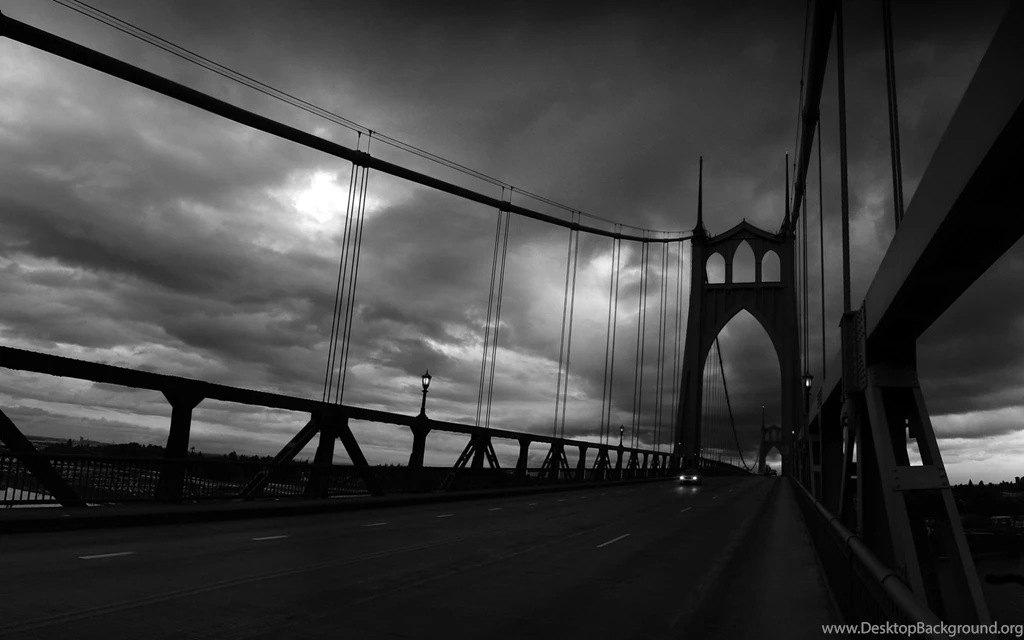 Portland Architecture Bridges Buildings Grayscale Wallpapers ...