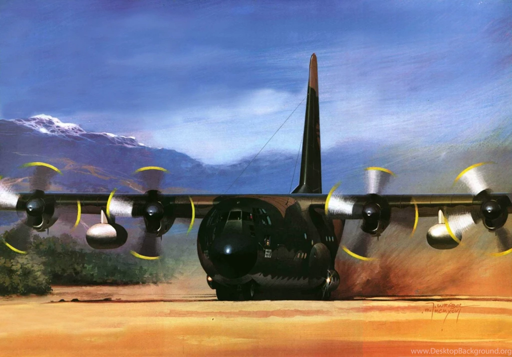 Wallpapers Airplane Painting Art USAF C 130 Aviation Image