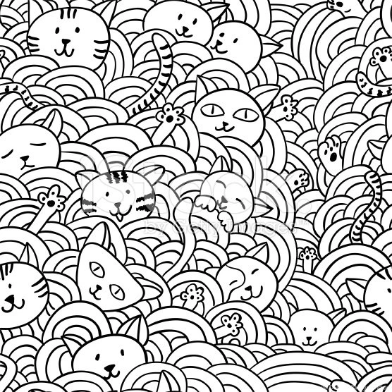 Seamless Background Cats Stock Vector Art 21446438 IStock