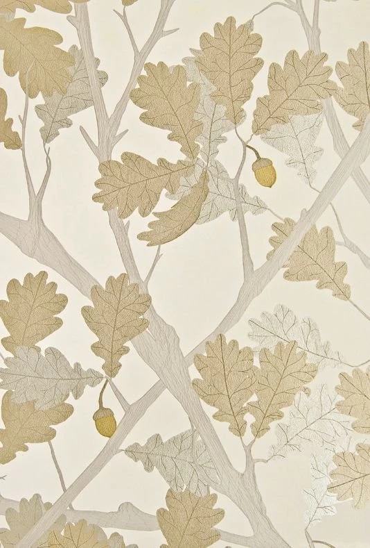 Feuille De Chene Wallpapers Ivory Wallpapers With Metallic Silver ...