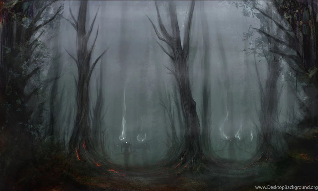 Creepy Forest At Night
