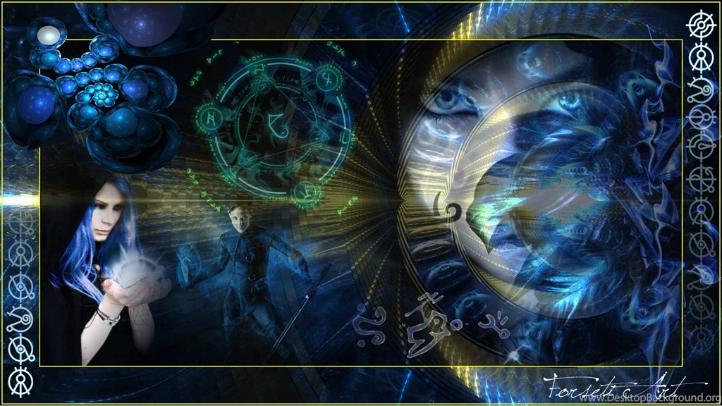 Wallpapers Women Face Dark Magic Blue Warrior Alchemist Arcane Art ...