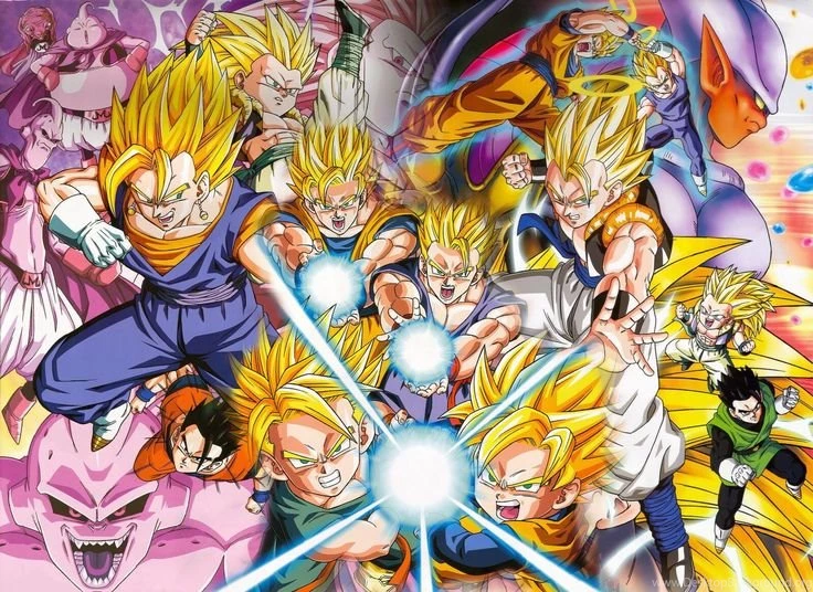 Goku, Vegeta, Gohan, Goten, Trunks, Gotenks, Vegito, Gogeta, Buu ...