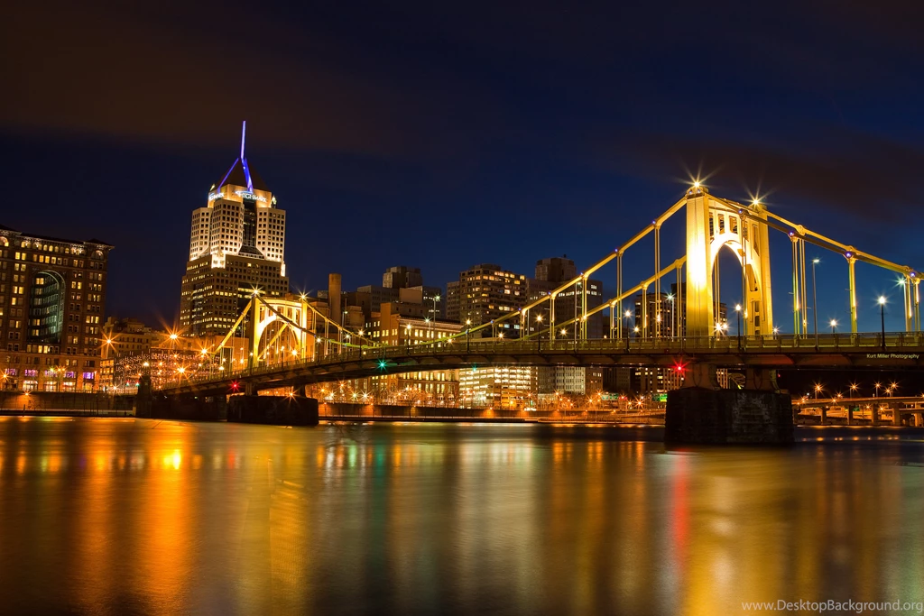 Wallpapers Night, Sky, River, City, USA, Bridge, Water, Pittsburgh ...