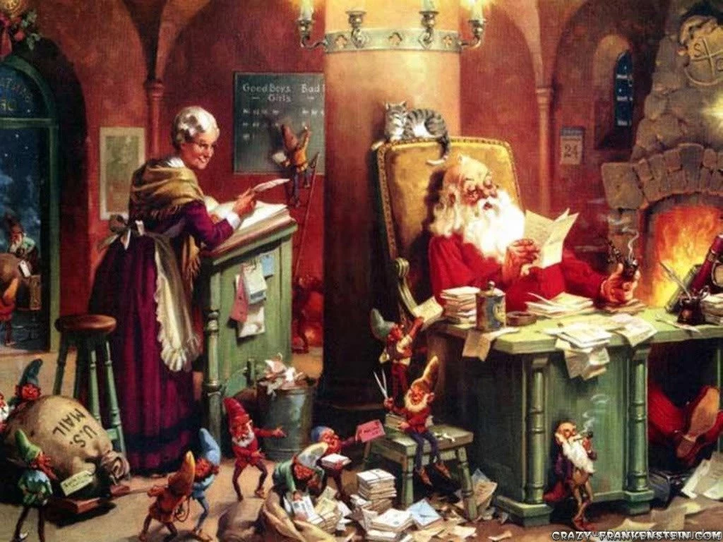 Santa claus preparing gifts reading letters christmas wallpapers ...