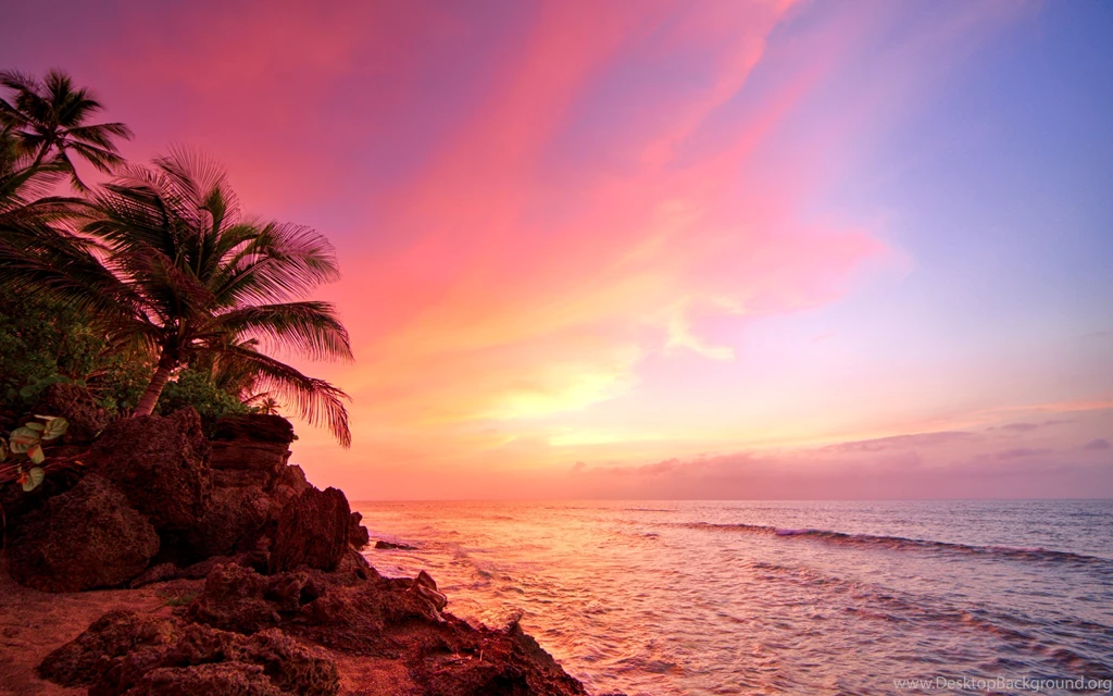 Sunset Over The Ocean In Rincon, Puerto Rico HD Wallpapers. 4K ...