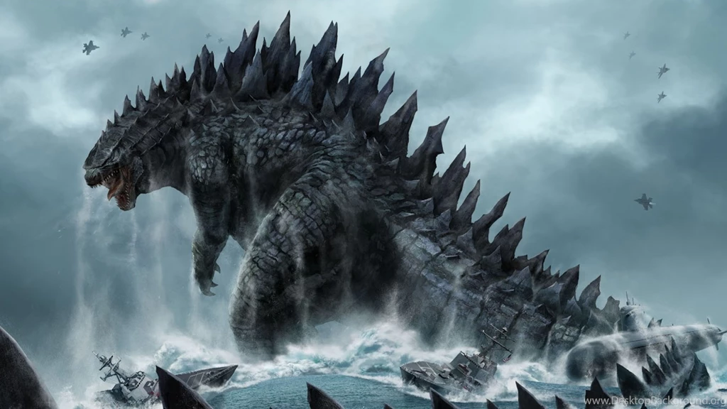 Download Wallpapers 1366x768 Godzilla, Monster, Dinosaur, Submarine ...