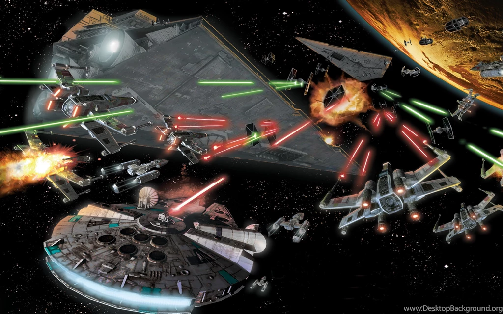 Star Wars Space Battle In Space Space Combat Aircraft Laser Shots ...