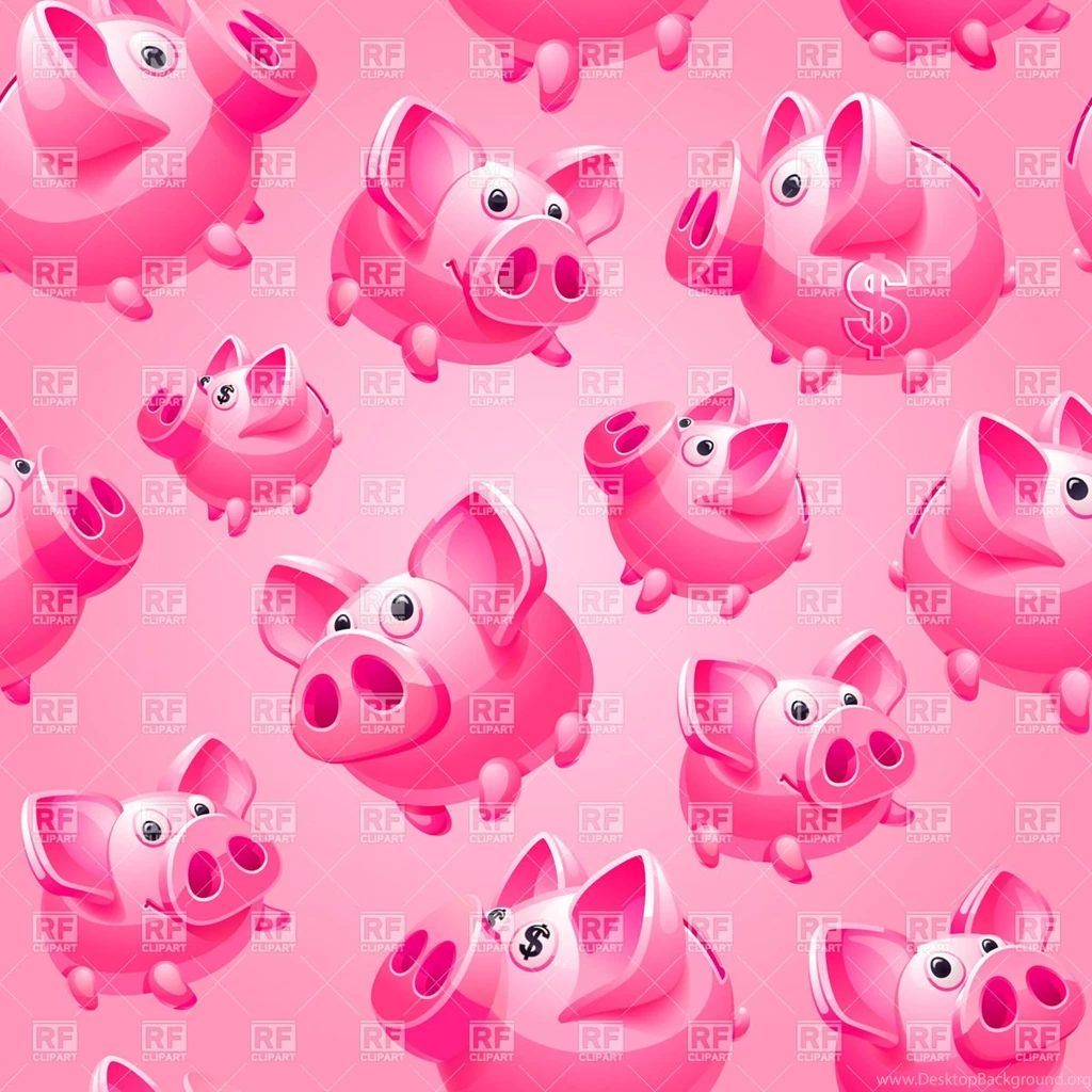 Funny Piglets, Seamless Pink Backgrounds Or Wrapping Paper With ...