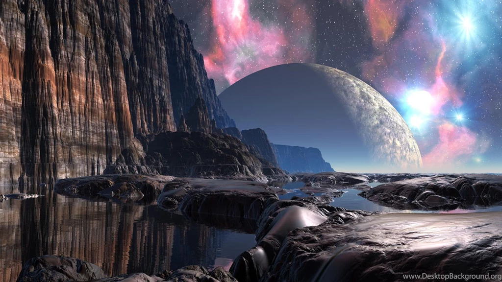 Background, Space, Stars, Moon, Cliff, Planets, Scifi, Desktop ...