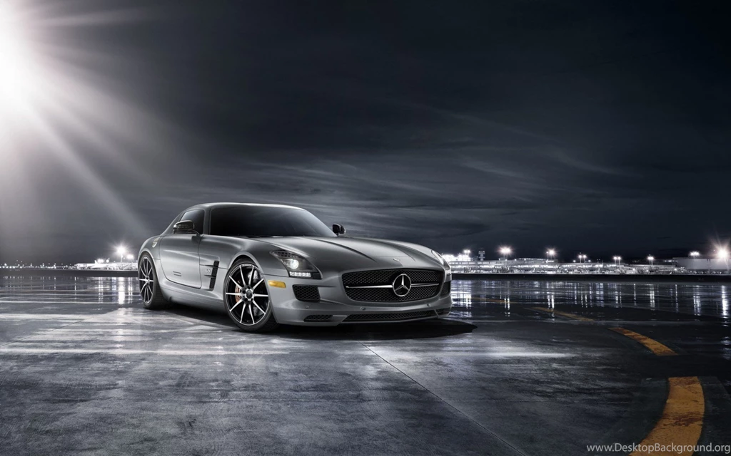 Mercedes Benz, Car, Night, Runway HD Wallpapers