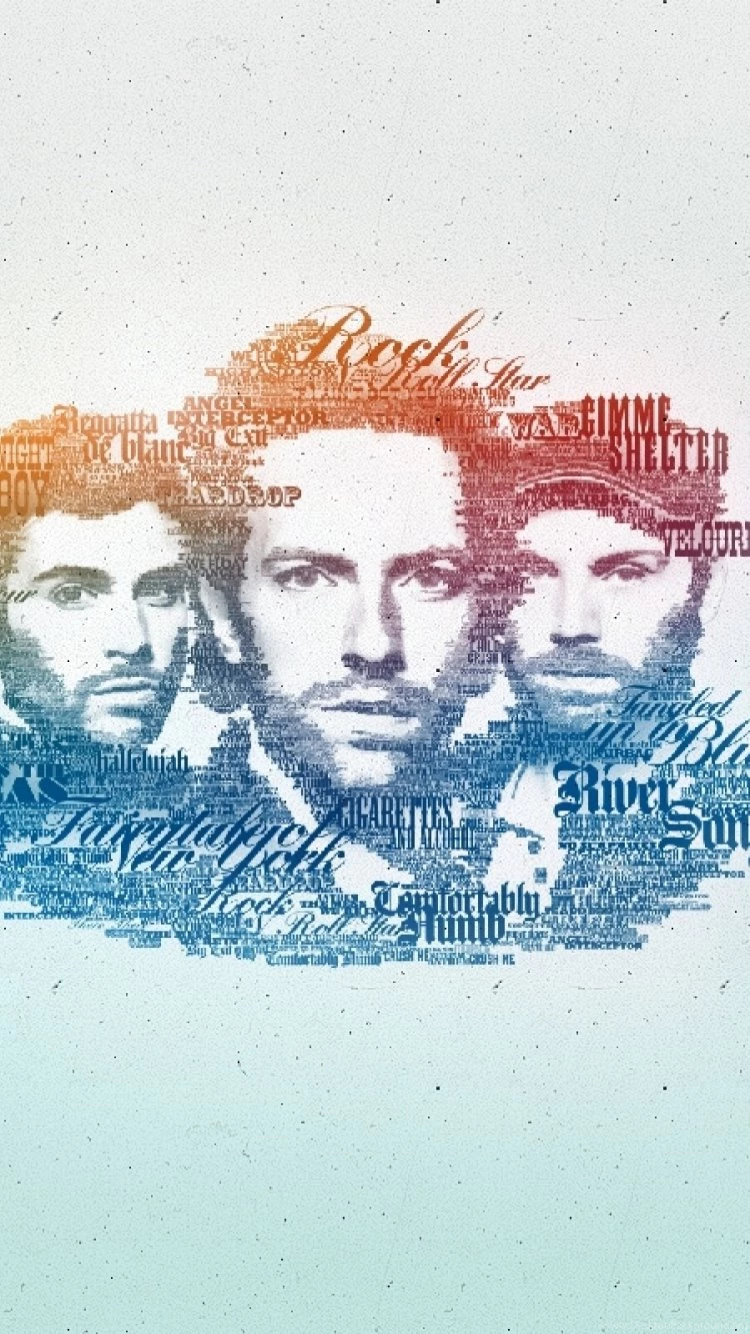Download Wallpapers 750x1334 Coldplay, Faces, Graphics, Lyrics ...