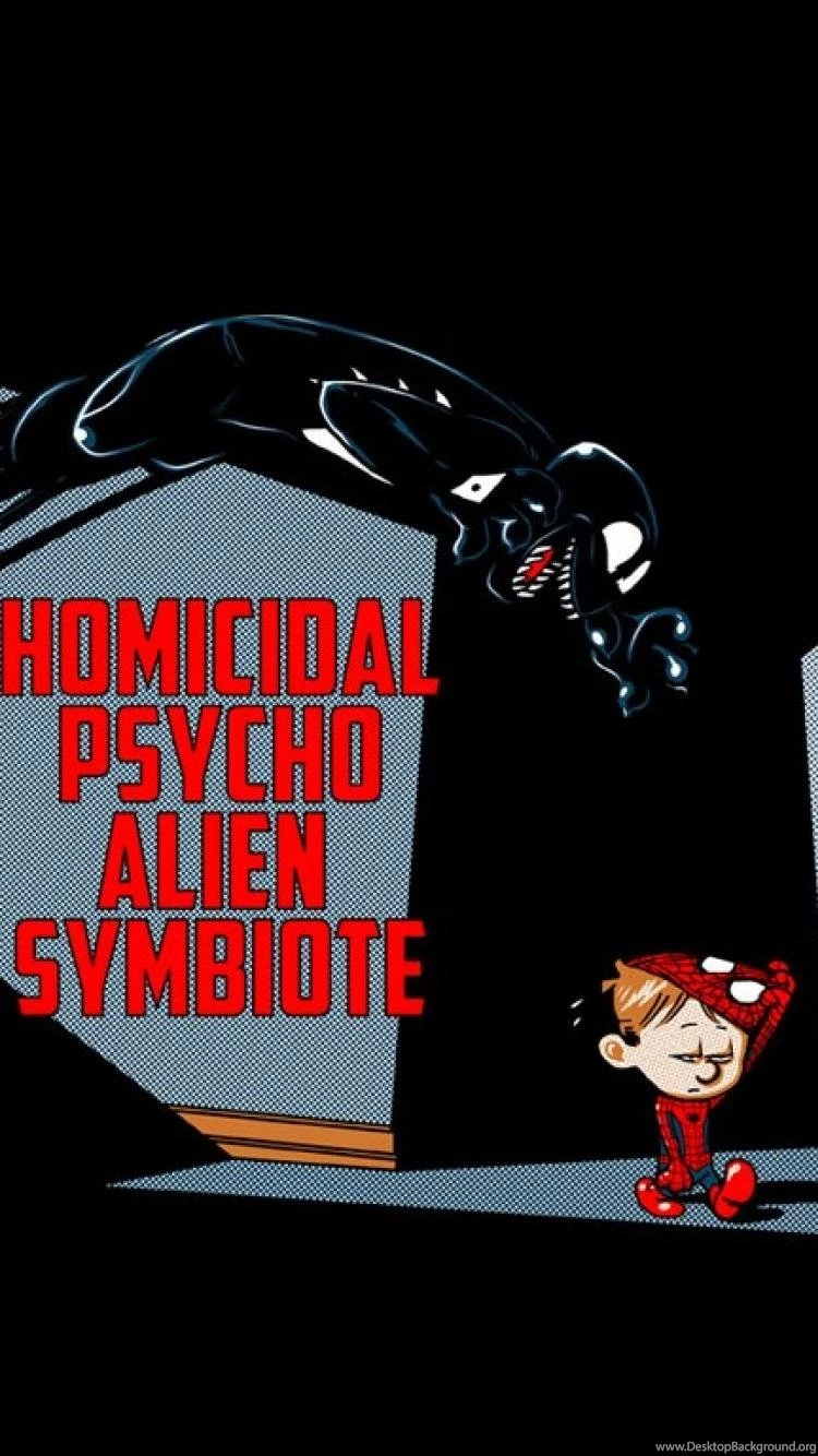 Funny Calvin And Hobbes Psycho Alien Symbiote Wallpapers
