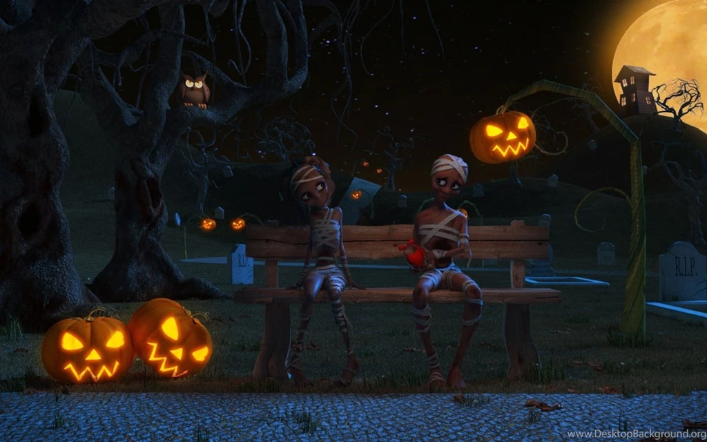 Halloween Love Cartoon Wallpapers In 1280x800 Resolution