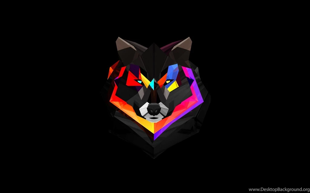 Download Wallpapers 1440x900 Wolf, Face, Abstract, Colorful ...