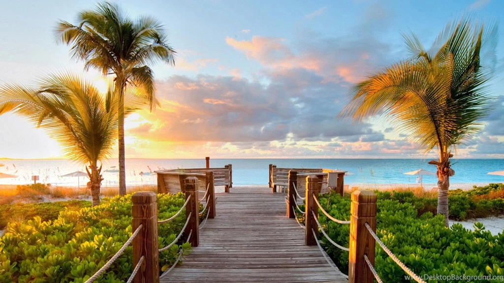 Tropical Summer Beach And View Of The Sea Bridge Wallpapers, Beach ...