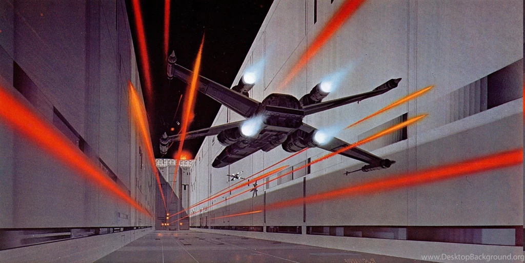 Star Wars, Death Star, X Wing, Artwork, Painting, Ralph McQuarrie ...