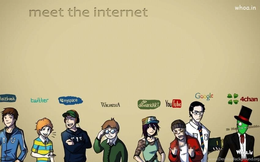Funny Meet The Internet Like Facebook,Google HD Cartoon Fun Wallpapers