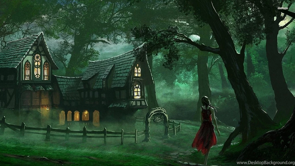 Realistic Little Red Riding Hood, House, Forest, Artistic ...
